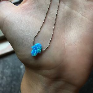 Opal Hamsa necklace